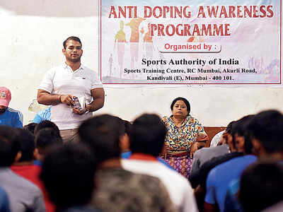 Wrestler Narsingh Yadav tells youngsters how to be careful when it comes to doping