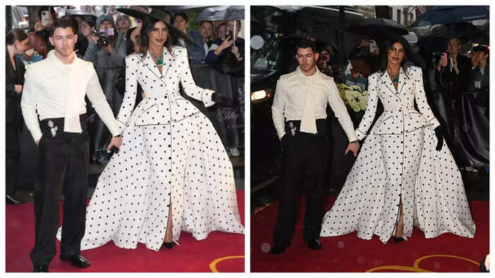Met Gala 2025: Priyanka Chopra and Nick Jonas serve classic Hollywood glam; actress stuns in showstopping polka dot suit dress