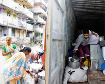 Evicted BMC workers move into shipping containers
