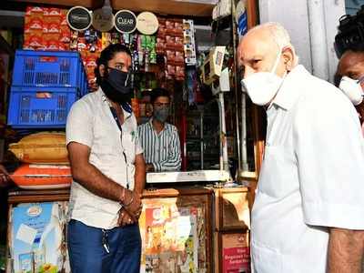CM BS Yediyurappa goes around city to check lockdown measures, listens to people's problems