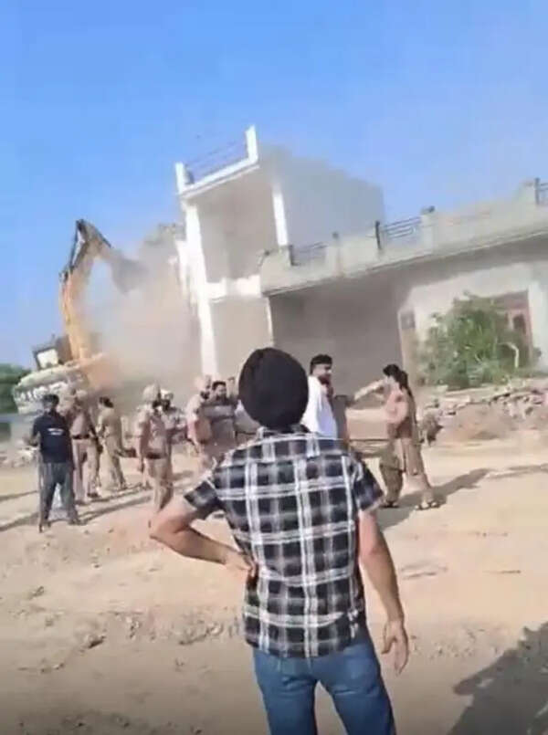 3 houses razed for highway project in Moga village amid protests