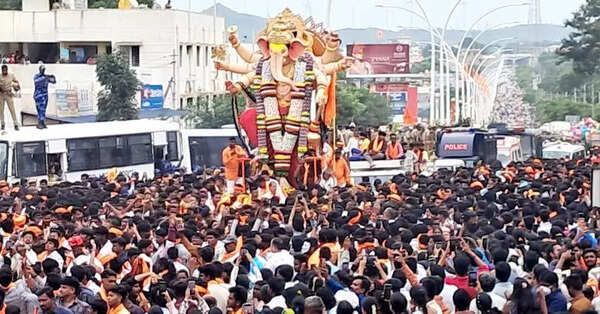 Grand procession marks Ganesha idol immersion in chitradurga