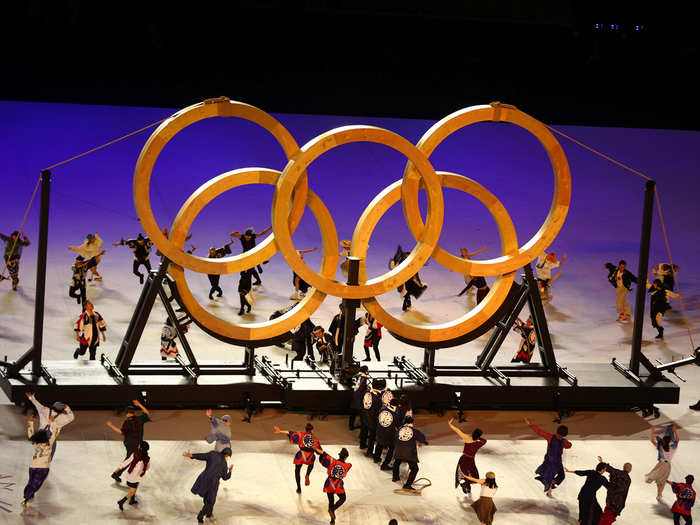 Olympic Rings during the opening ceremony