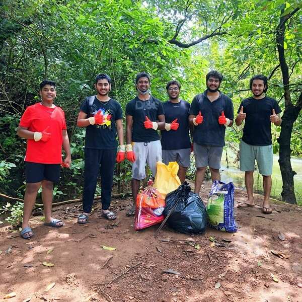 Goan students get together to cleanup Ozorim waterfall