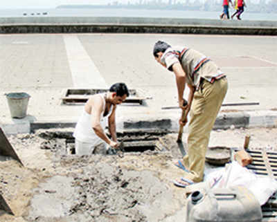 After woman’s fall, BMC seals open drains on Marine Drive