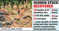 Naxal arms dump busted: Huge cache of explosives & grenades seized in Bijapur forest CRPF, CoBRA: Massive cache of explosives and grenade materials seized in Bijapur forests
