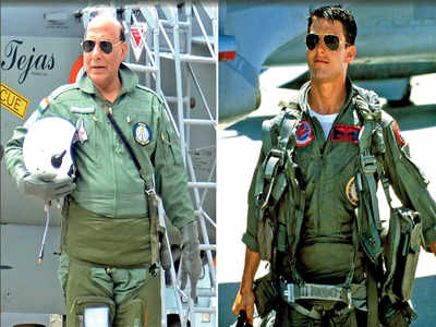 Spot the difference: Rajnath Singh’s Top Gun moment
