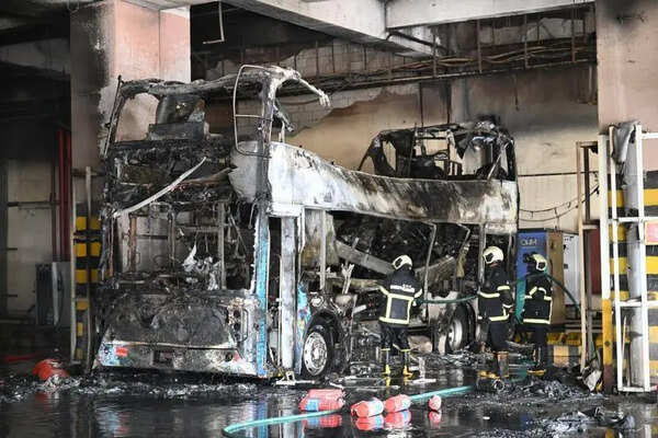 Electric AC double decker bus damaged in fire at Kurla depot in Mumbai