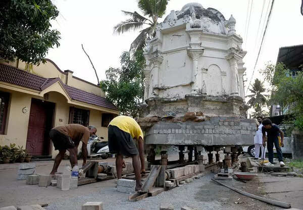 Faith on iron wheels: Parishioners shift 200-yr-old shrine from demolition path