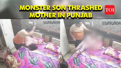 Disturbing CCTV footage from Punjab: Man brutally thrashes mother ...