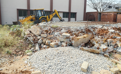 Government razes open-air auditorium at the Government Arts College Campus in Bengaluru