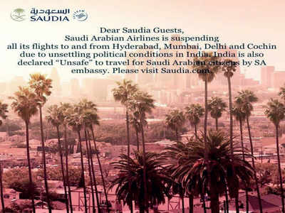Fake News Buster: Saudia has not cancelled flights to and from India