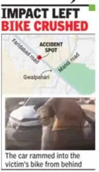 Man dies after SUV rams into bike stuck in traffic jam on Gurgaon-Faridabad Road