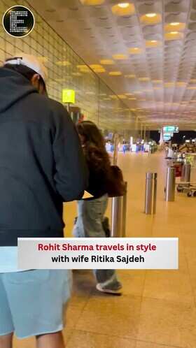 Rohit Sharma and Wife Ritika Sajdeh Spotted at Airport