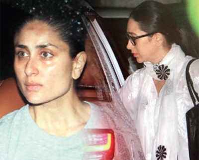 Kareena, Karisma Kapoor, Saif Ali Khan arrive at Shashi Kapoor's residence