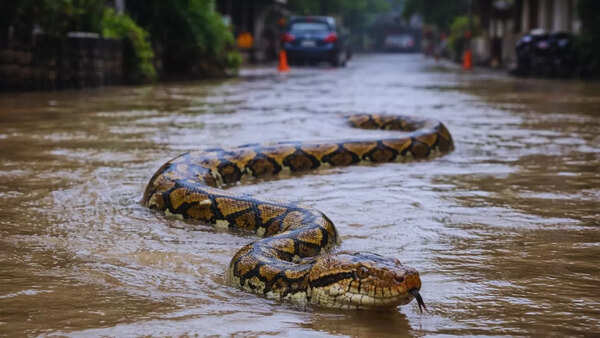 Snakes swimming in the flooded streets of Bali? Scary videos shock travellers