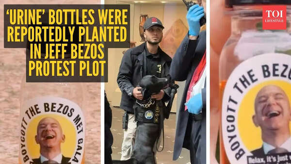 Did you miss the shocking scene outside the Met Gala? ‘Urine’ bottles were reportedly planted in a protest plot targeting Jeff Bezos — here’s why