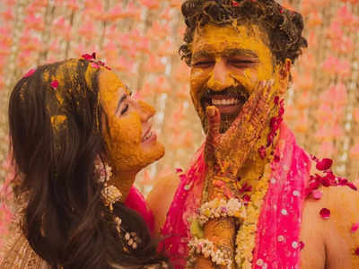 Katrina Kaif and Vicky Kaushal's wedding Live Updates: Newlyweds share happy pics from their haldi ceremony