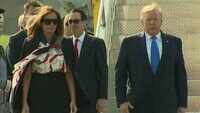 President Donald Trump arrives in the UK 