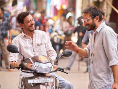 Irrfan, Homi share a light moment on the sets of Angrezi Medium