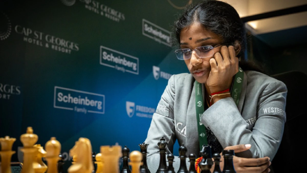 Vaishali Rameshbabu held to draw, Bibisara joins lead in Women’s Candidates 2026