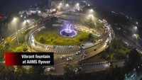 Deteriorated sprouts at AIIMS flyover get colourful fountain 