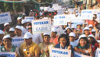 A walkathon to ensure high voting in the city 