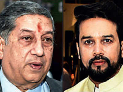 N Srinivasan, Anurag Thakur come together at Mumbai meet