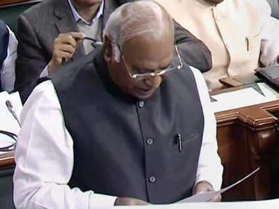 Congress leader Mallikarjun Kharge in Lok Sabha hits out at BJP-led Central government for its “failure” to deliver