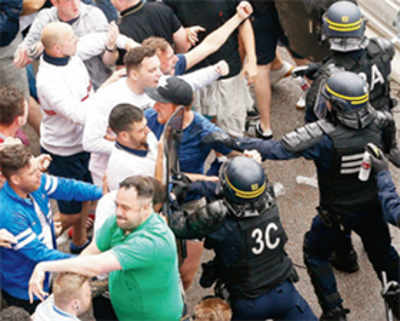 Police use tear gas to disperse English fans