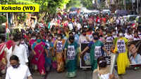 Hathras case: Women cell of Trinamool Congress staged protest in Kolkata 