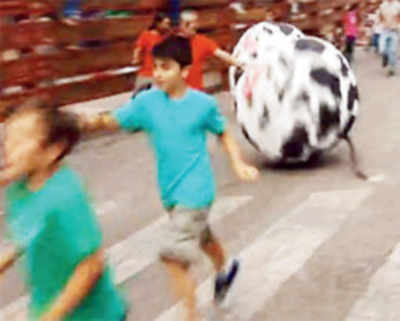 Spanish town swaps bull-run for ball roll