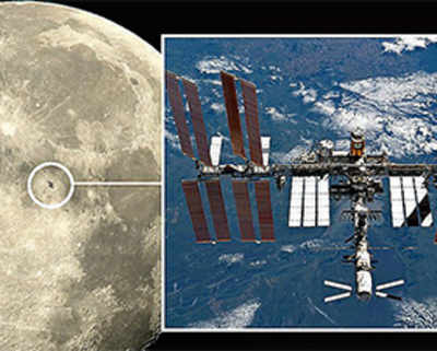 Stunning photos of ISS caught passing moon