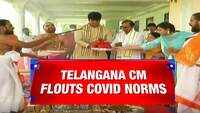 No mask, no social distancing: Telangana CM KCR can be seen performing puja without wearing mask 