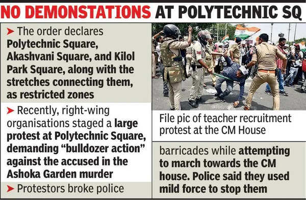 Citing traffic congestion, top cop bans protests at key spots near CM house