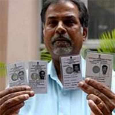 He holds 4 voter ID cards, thanks to EC