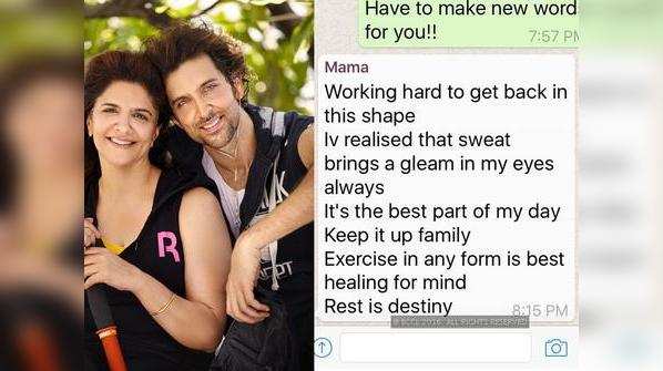 Hrithik Roshan’s mom's text message will inspire you instantly