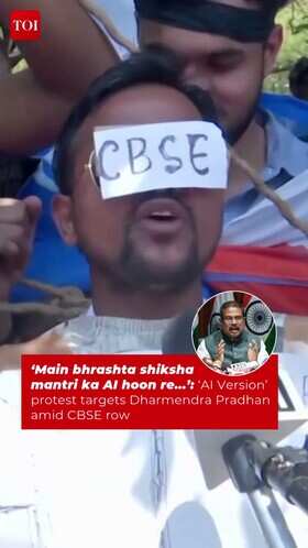 AI-Themed Protest Targets Dharmendra Pradhan Over CBSE Row