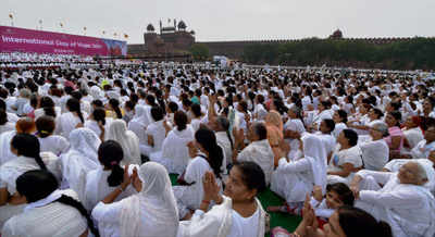 International Yoga Day: Brahma Kumaris join yoga enthusiasts at Red Fort lawns