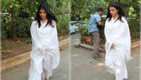 Aishwarya Rai Bachchan wears sombre look as she attends Amitabh Bachchan's secretary Sheetal Jain's funeral with Abhishek Bachchan 