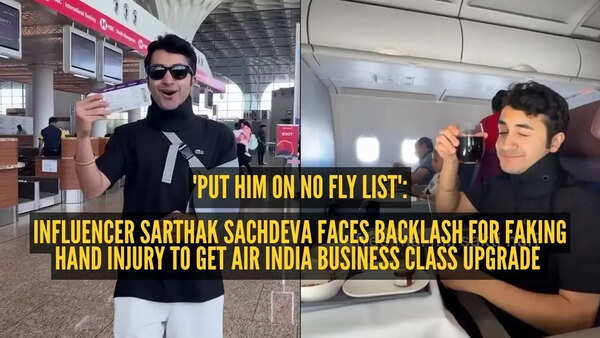 'Put him on no-fly list': Influencer Sarthak Sachdeva faces backlash for faking a hand injury to get an Air India business class upgrade