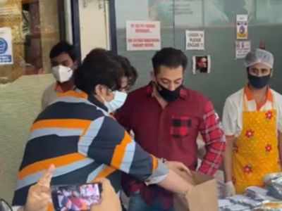 Watch: Salman Khan distributes food packets to Covid frontline workers in Mumbai