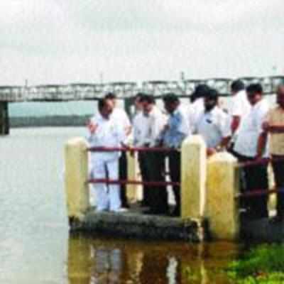 NMMC performs Jalpujan at the overflowing Morbe dam
