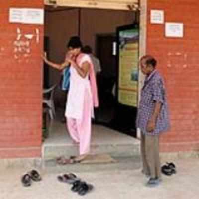 To enter this BBMP office, you must leave behind your footwear