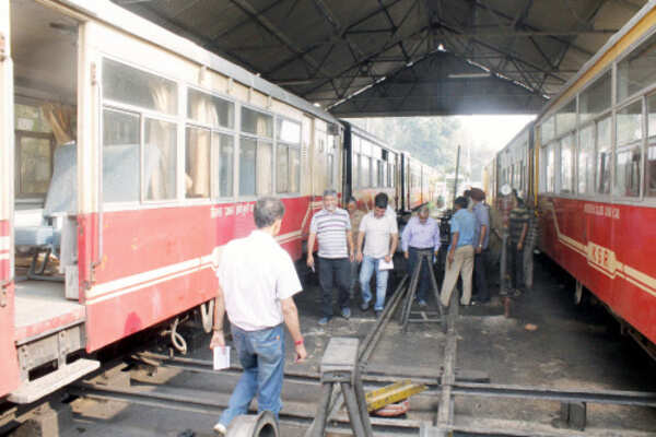 Railway officials give surprised check at Kalka railway station