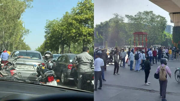 Workers' protest paralyses Noida traffic: Roads blocked at Chilla Border, Sector 62, motorists stranded