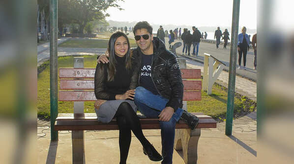 Beside the Sukhna lake in Chandigarh