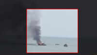 Fire engulfs fishing boat in sea near Visakhapatnam harbour 