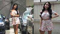 Nora Fatehi enjoying monsoon in floral co-ord 