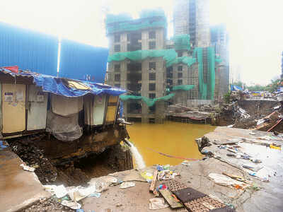 Watch: 200 families at  Andheri's Sangharsh Nagar evacuated as project site caves in